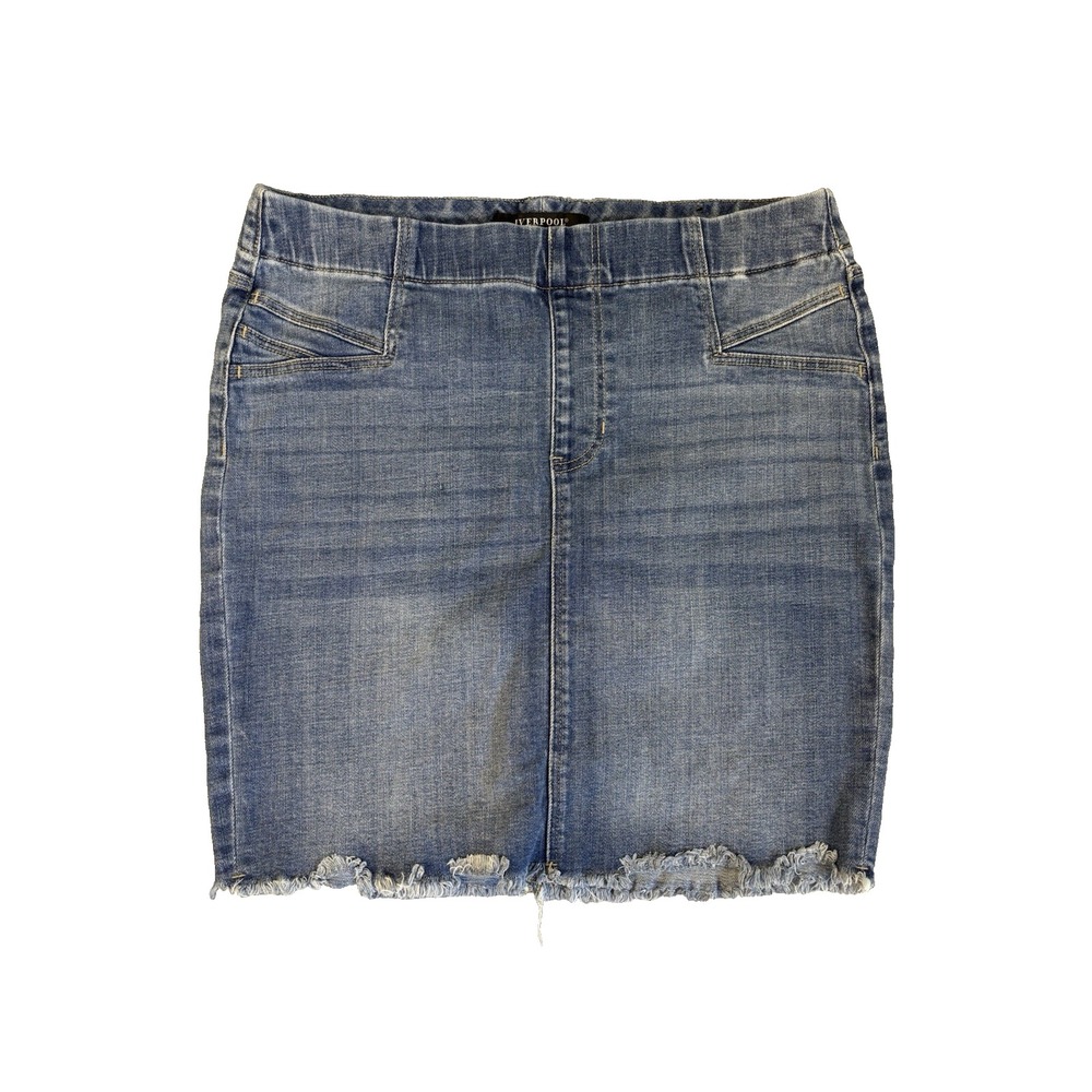 Liverpool Gia Glider Pull On Denim Skirt Women's 10 Casual Chic Everyday Comfort